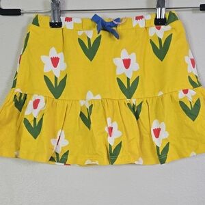 Mini Boden tiered  Yellow Bubble Jersey Mini Skirt Size 5-6 Years NwT.